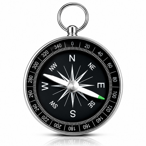 Mini pocket compass keychain - pocket,