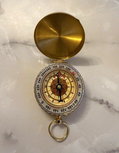 Gold pocket compass - pocket,