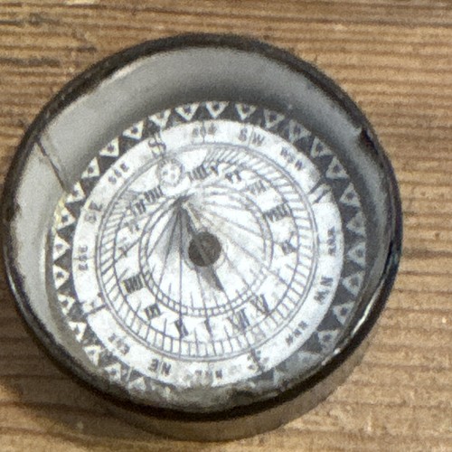 Antique brass pocket compass - brass,