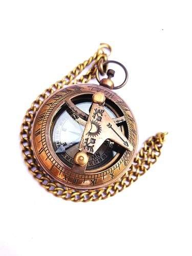 Antique pocket compass with - antique,