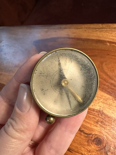 Vintage brass pocket compass - pocket,