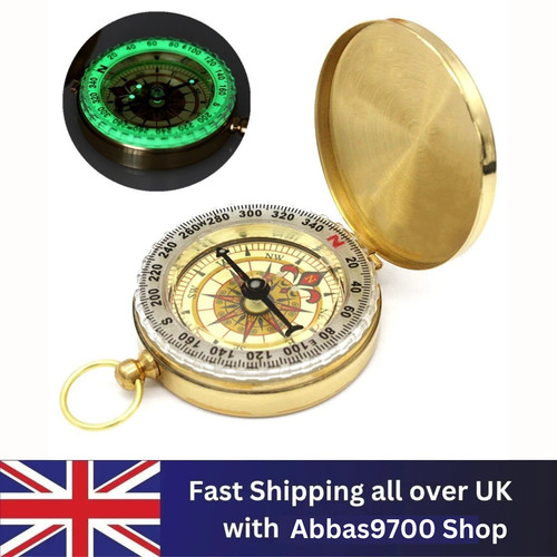 Pocket compass vintage - pocket, brass