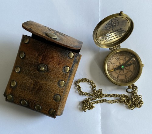 Metal compass chain with - on,